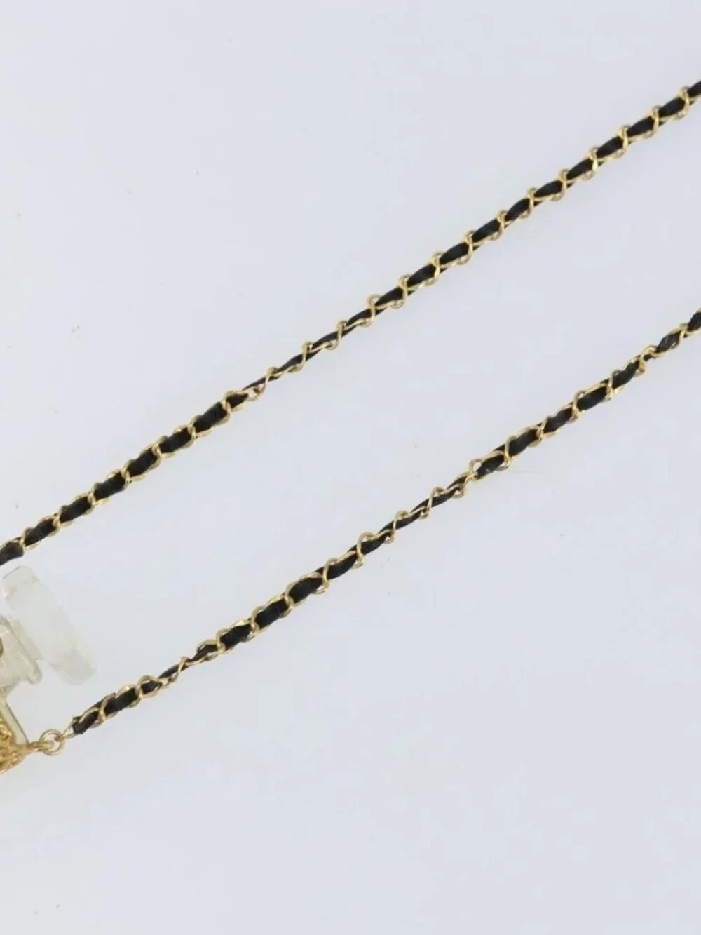 CHANEL Perfume Necklace metal Gold CC Auth mr1750